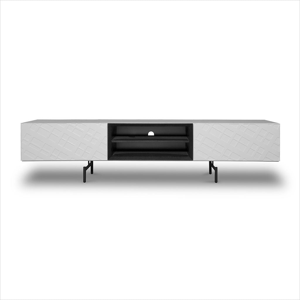 tv stand  in white lacquer