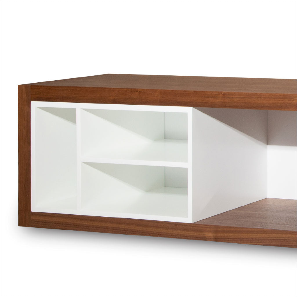 expandable tv stand in walnut