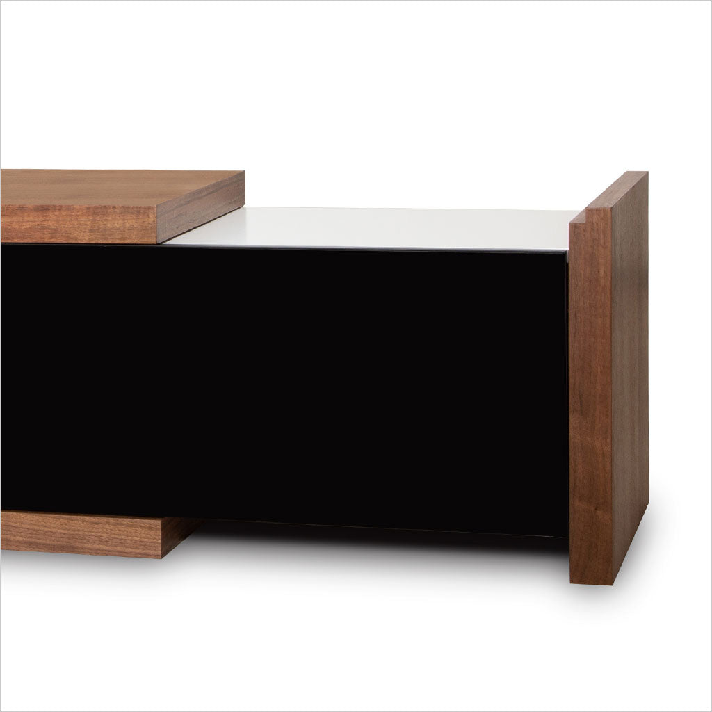 expandable tv stand in walnut