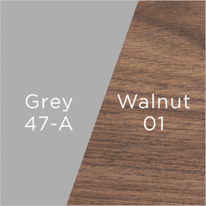 grey lacquer and walnut wood swatch