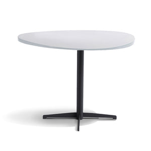 white matt laquer top end table with pedestal base