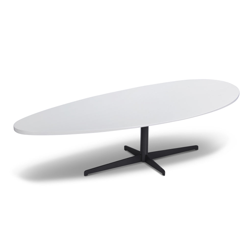 white matt laquer top coffee table with pedestal base