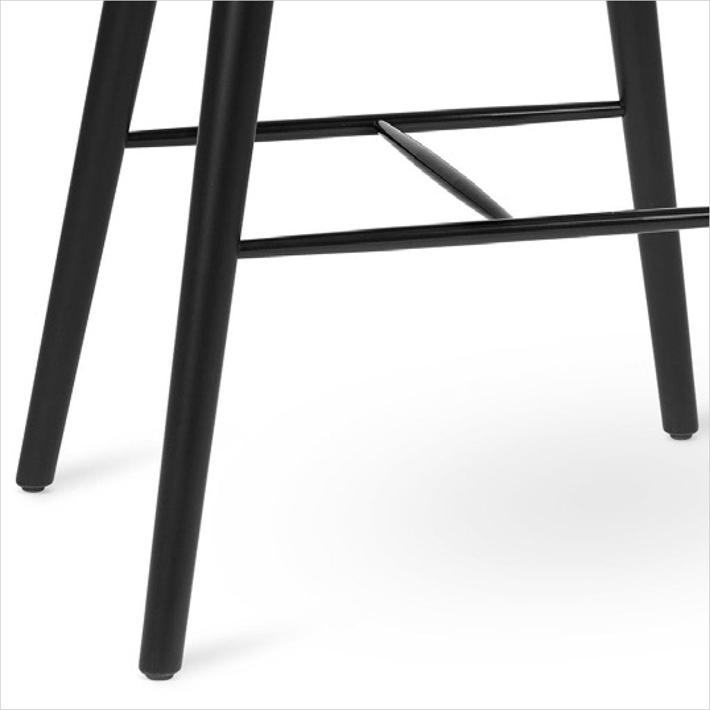 wood barstool with leather seat