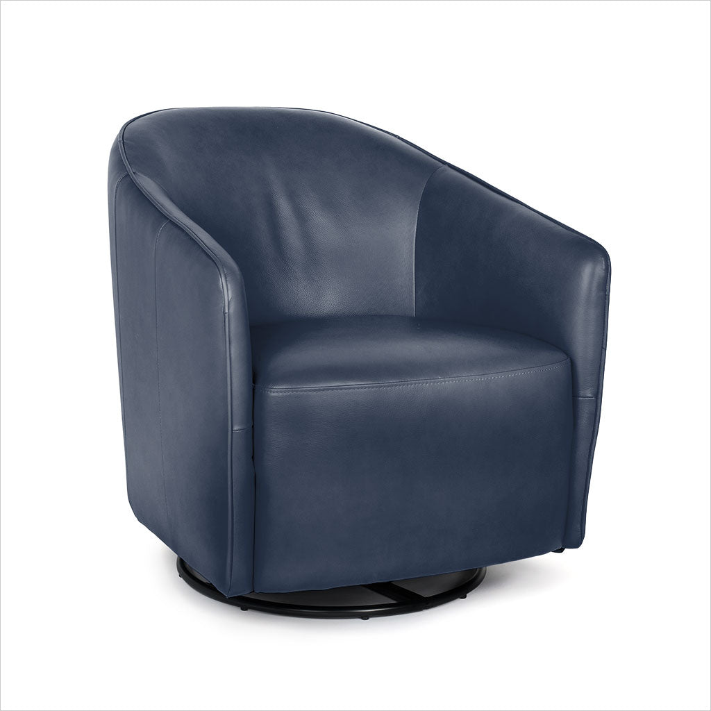 swivel accent chair in leather