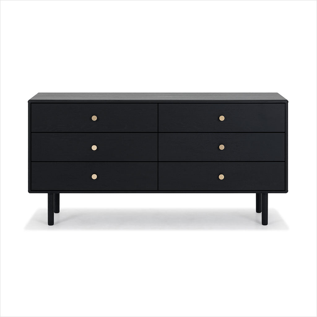 black contemporary dresser Prepac Simply Modern Dresser, for Bedroom, Chest of Drawers with 6 Drawers 52.5" W x 29.5" H x 16" D, BDBR-1806-1 Strikingly contrasting Origins by Alpine Modern Akira