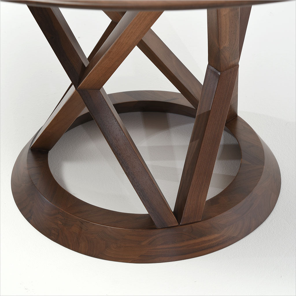 round walnut dining table