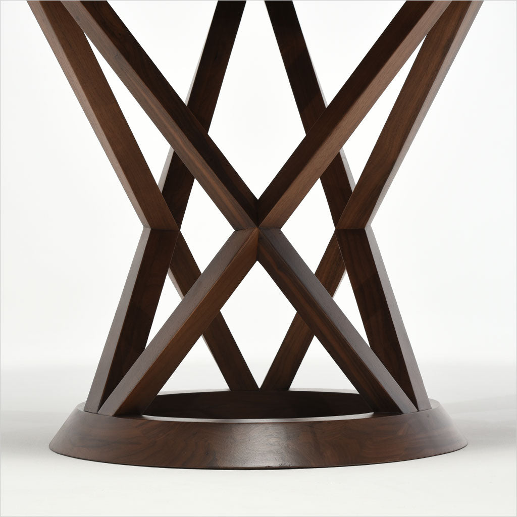 round walnut dining table