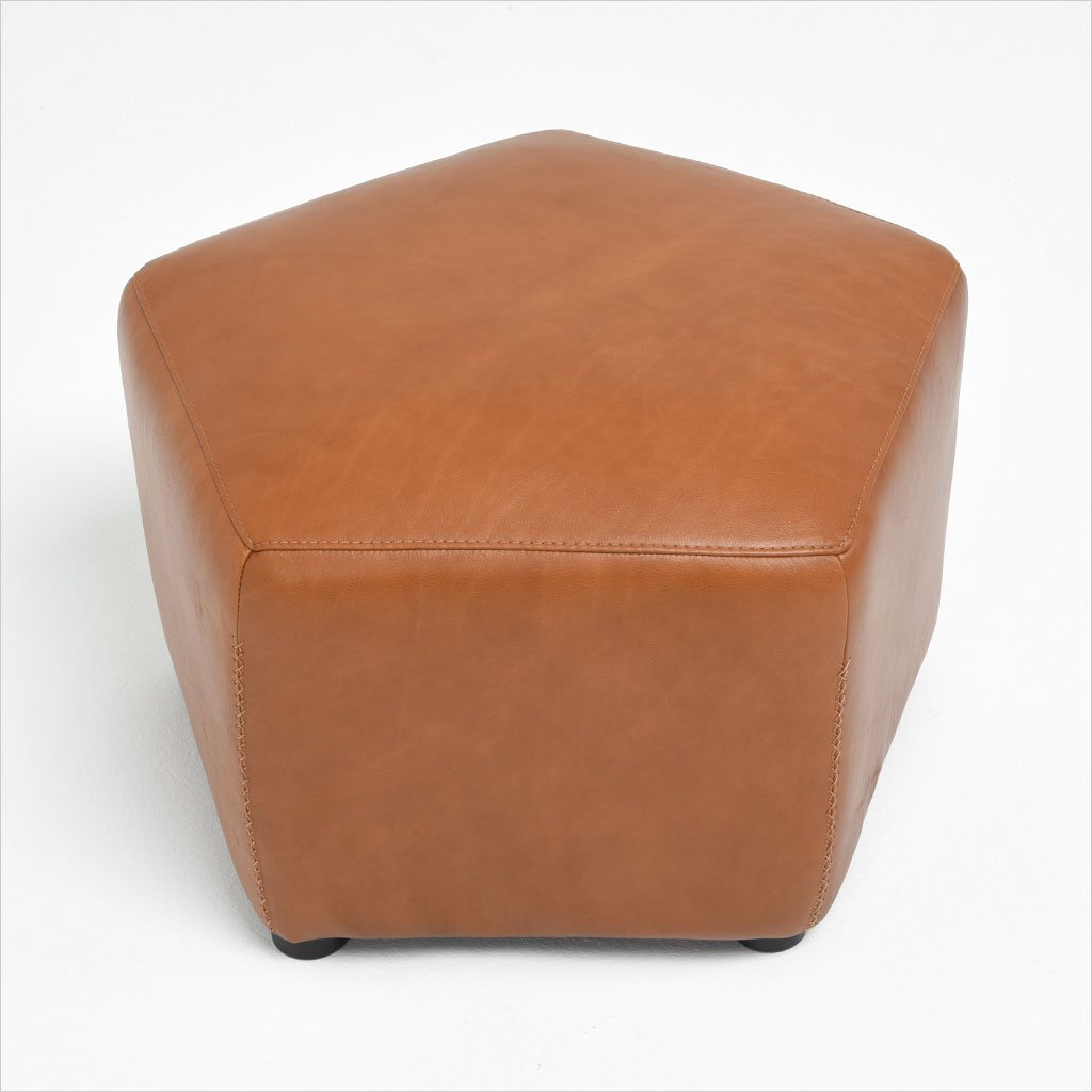 hexagon shaped leather ottoman