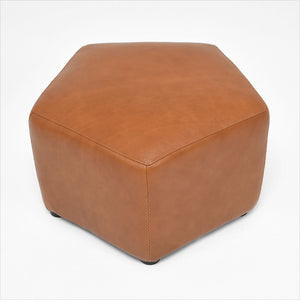 hexagon shaped leather ottoman