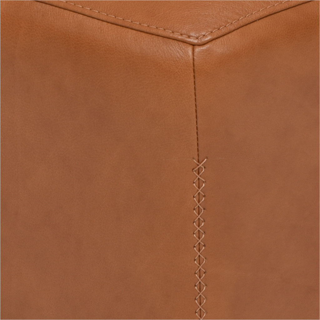 hexagon shaped leather ottoman