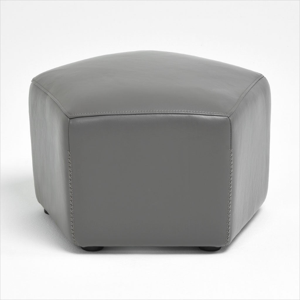 hexagon shaped leather ottoman