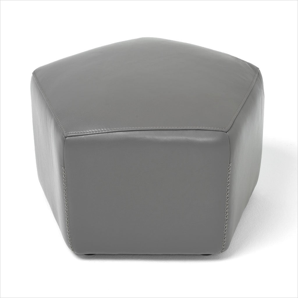 hexagon shaped leather ottoman
