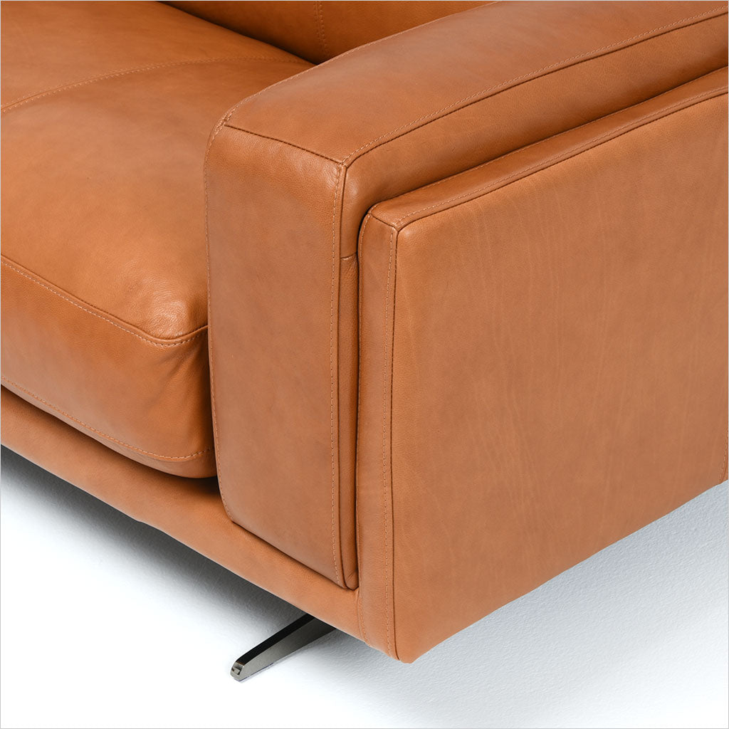 leather sectional with metal legs