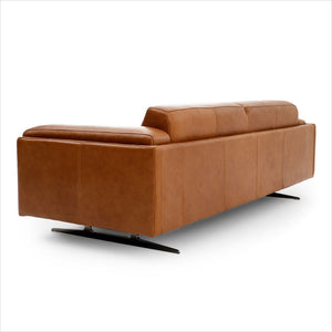 2-seat leather sofa with metal legs