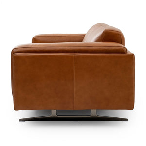 2-seat leather sofa with metal legs