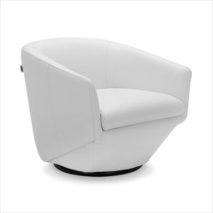 white leather swivel chair