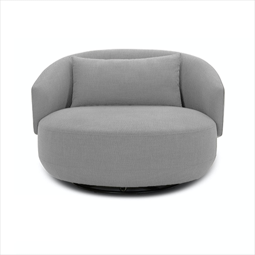 large round swivel chair in fabric