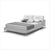 white leather platform bed