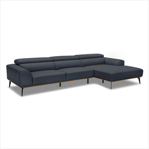 blue grey leather sectional