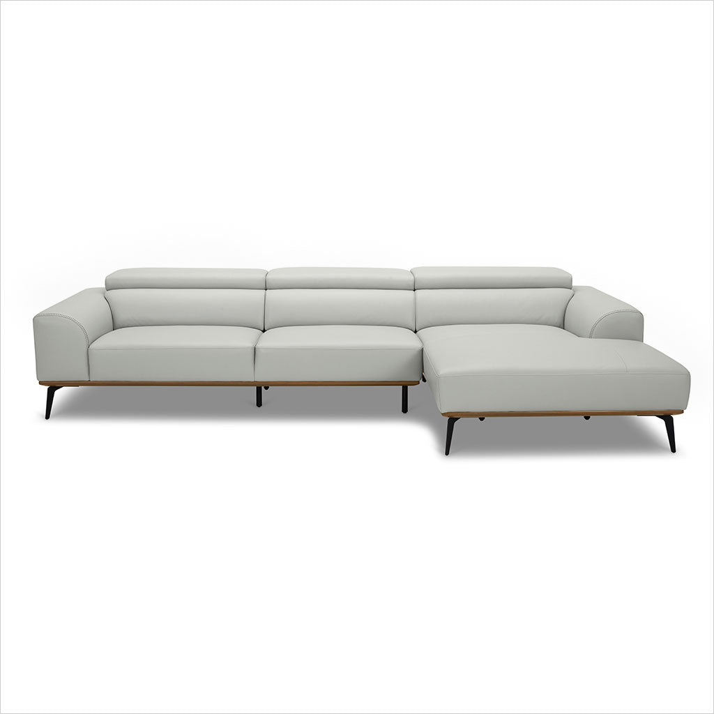 light grey leather sectional