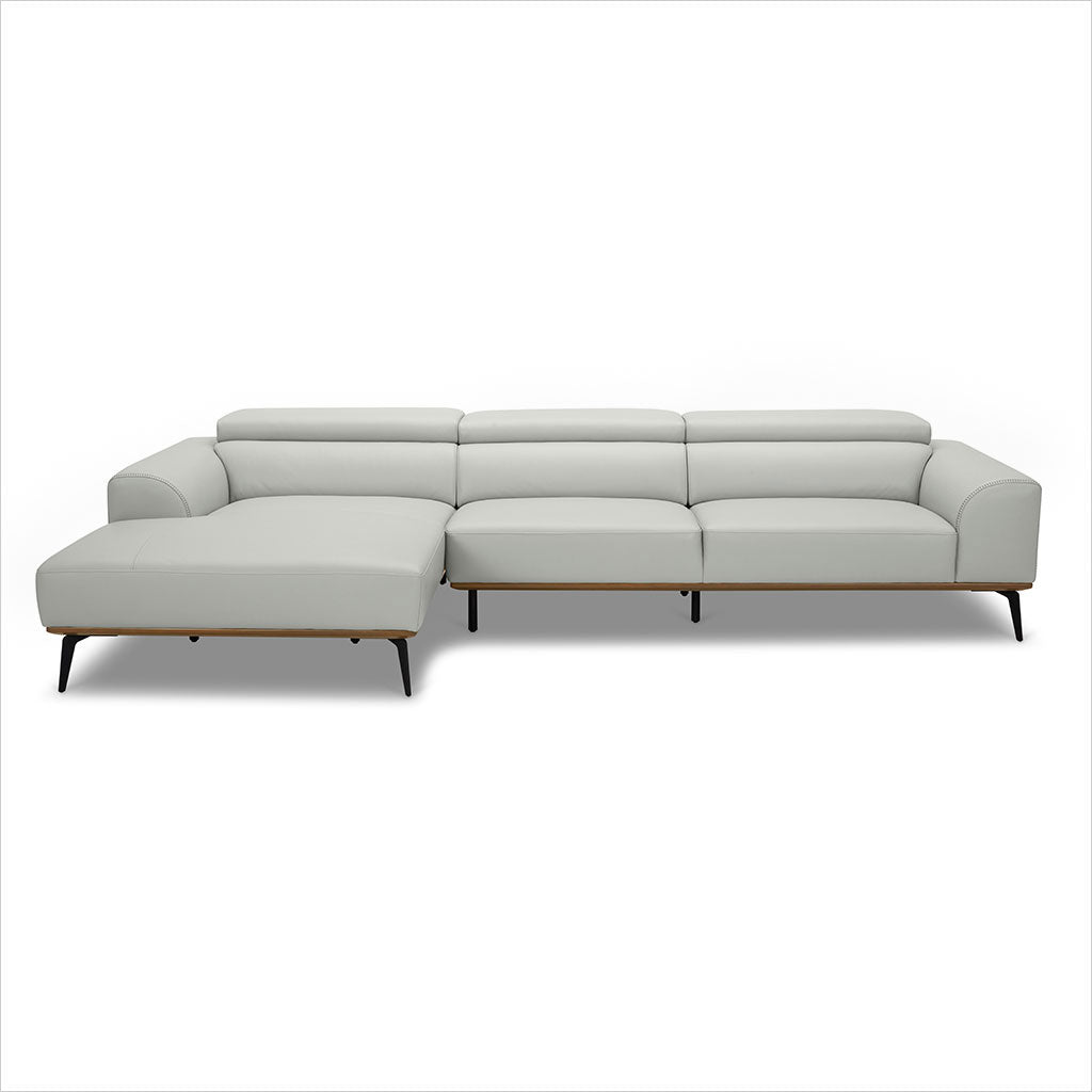 light grey leather sectional