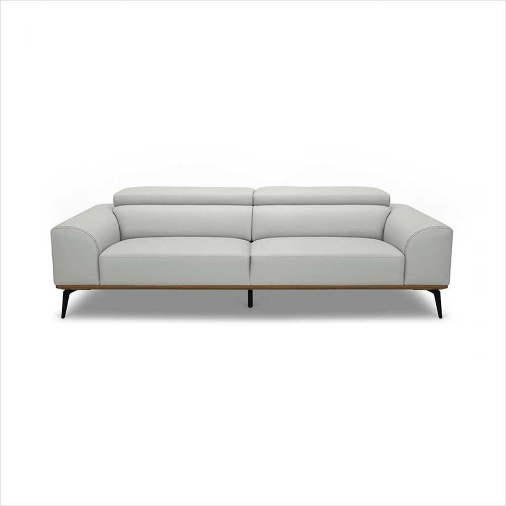 light grey leather sofa