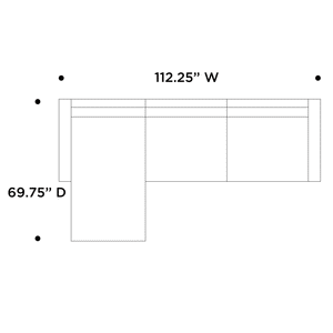 schematic of leather sectional with chaise
