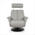 grey leather recliner with charcoal wood base