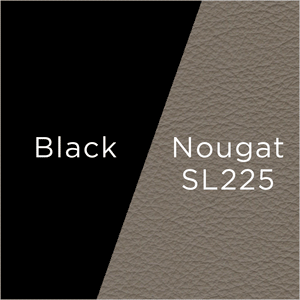 black and nougat leather swatch