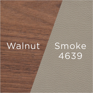 smoke leather and walnut wood swatch