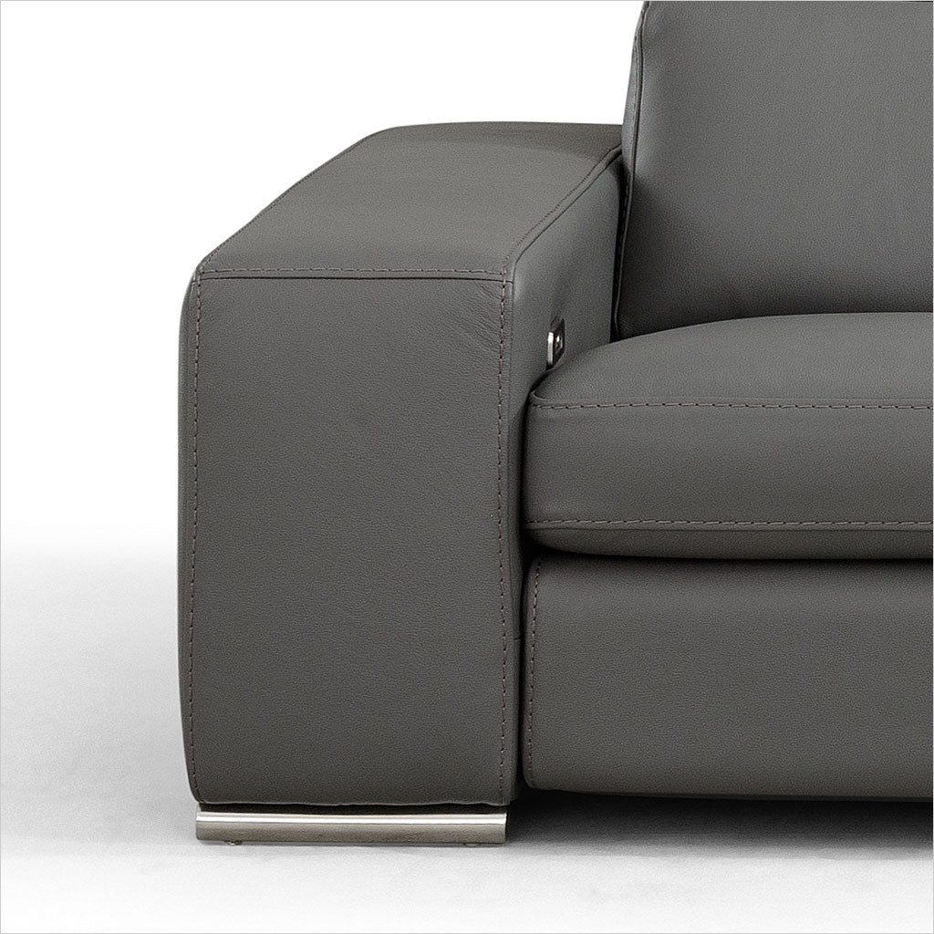 grey leather sectional