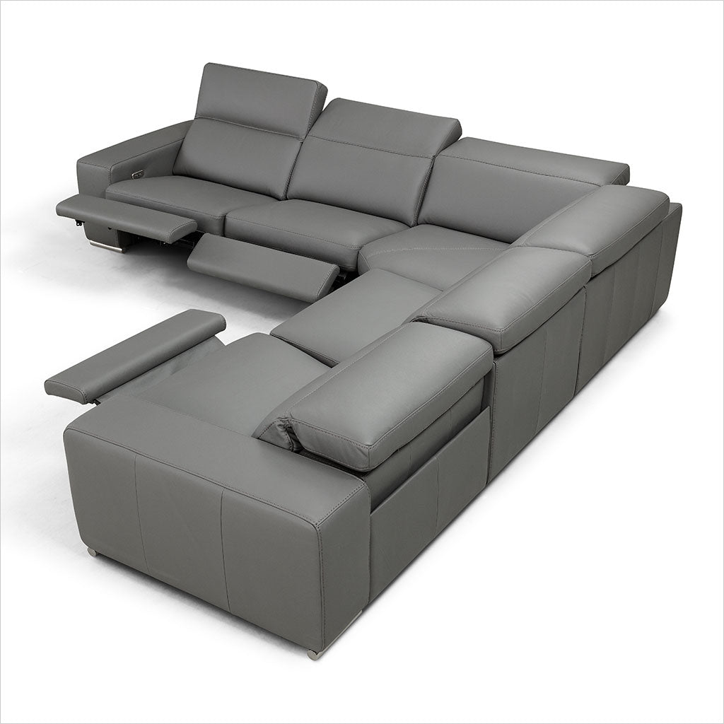 grey leather sectional