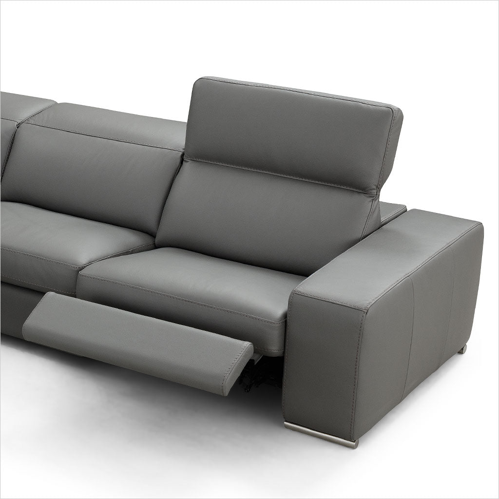 grey leather sectional