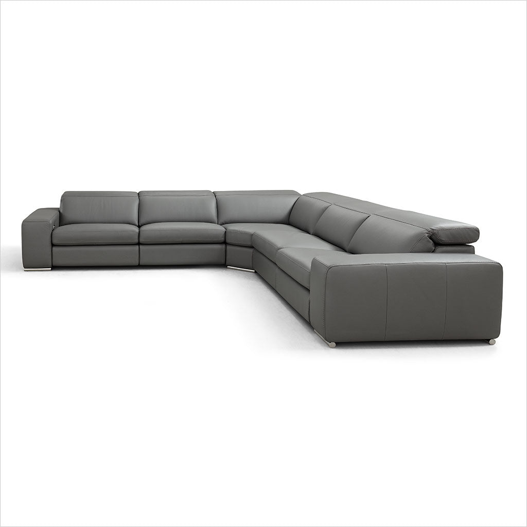 grey leather sectional