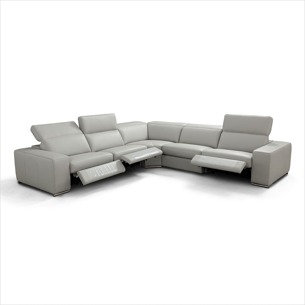 grey leather sectional