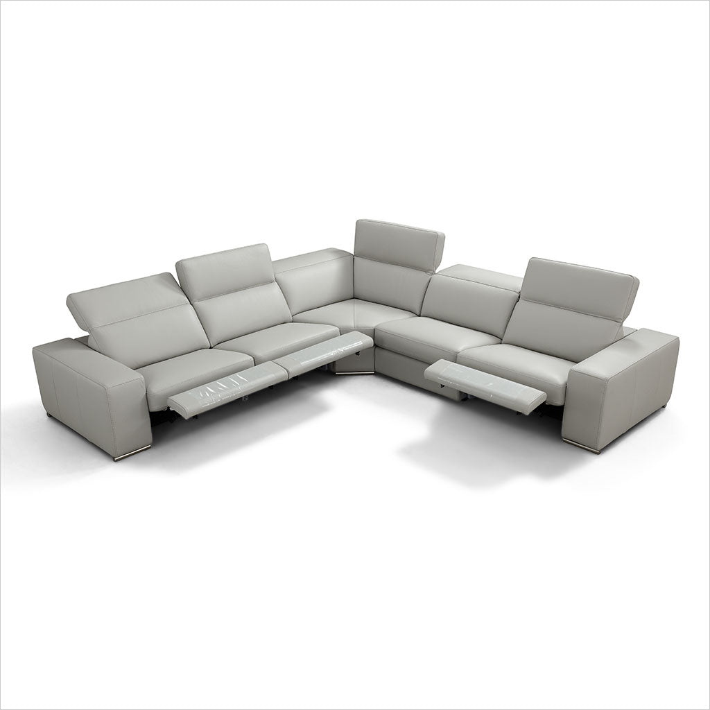 grey leather sectional