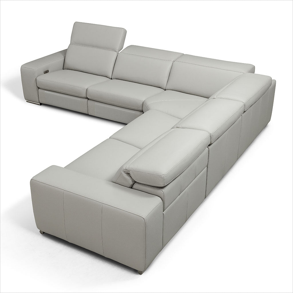 grey leather sectional