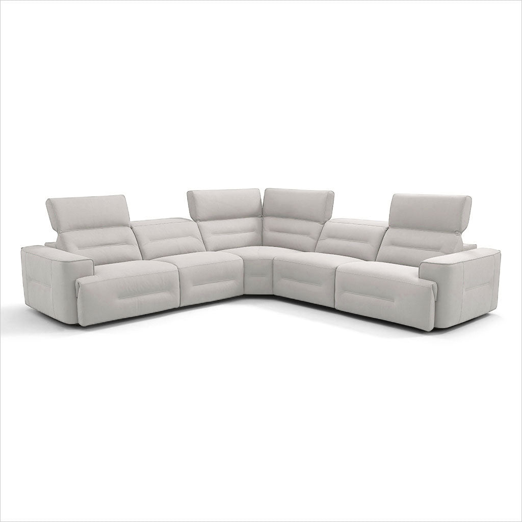 leather sectional with 3 recliners