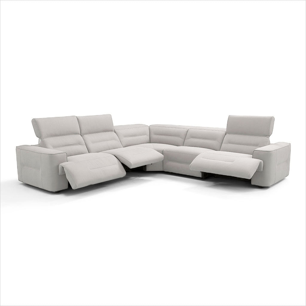 leather sectional with 3 recliners