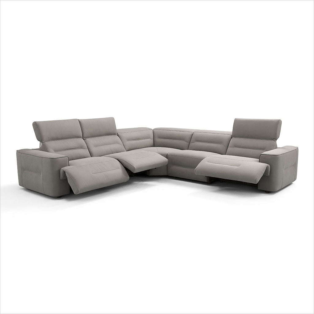 leather sectional with 3 recliners