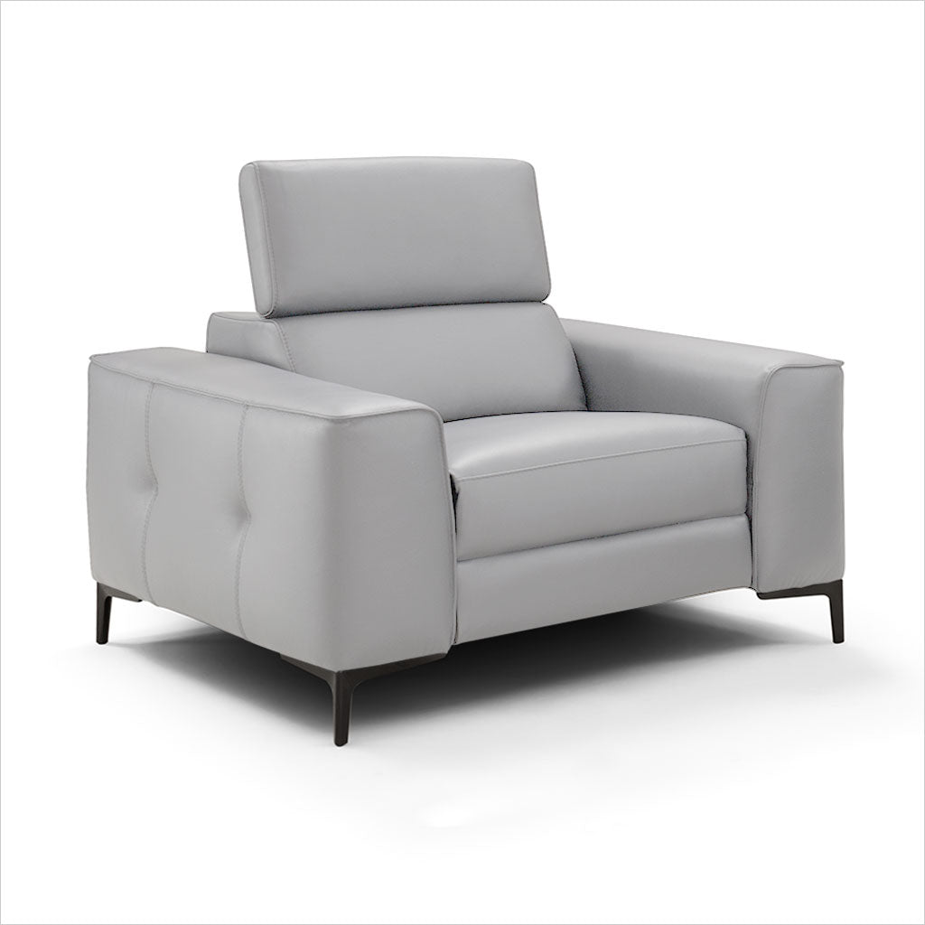 light grey leather reclining chair