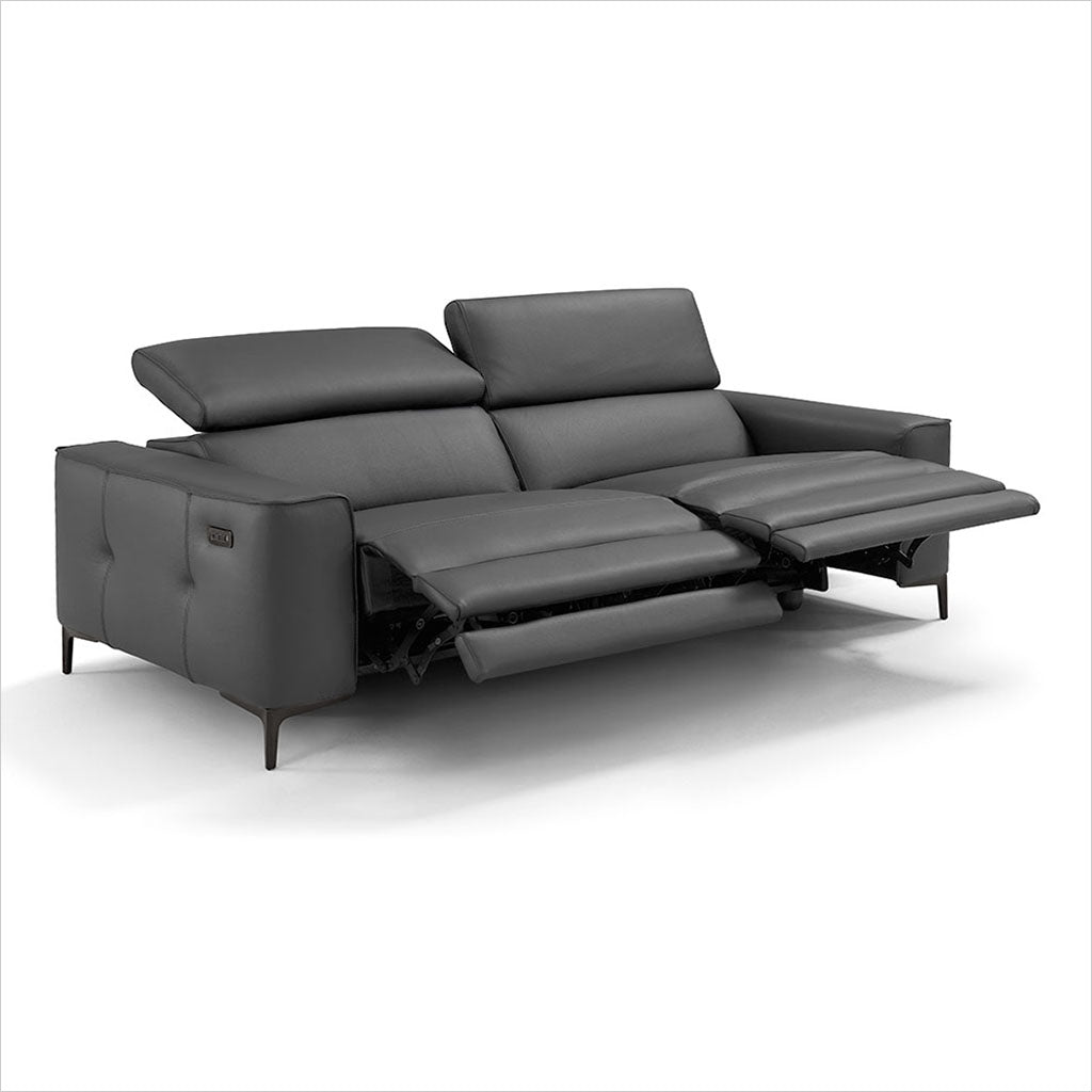 dark grey leather recliner sofa