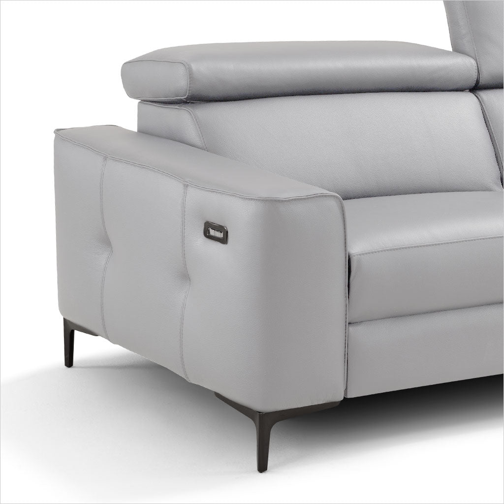 light grey leather recliner sofa