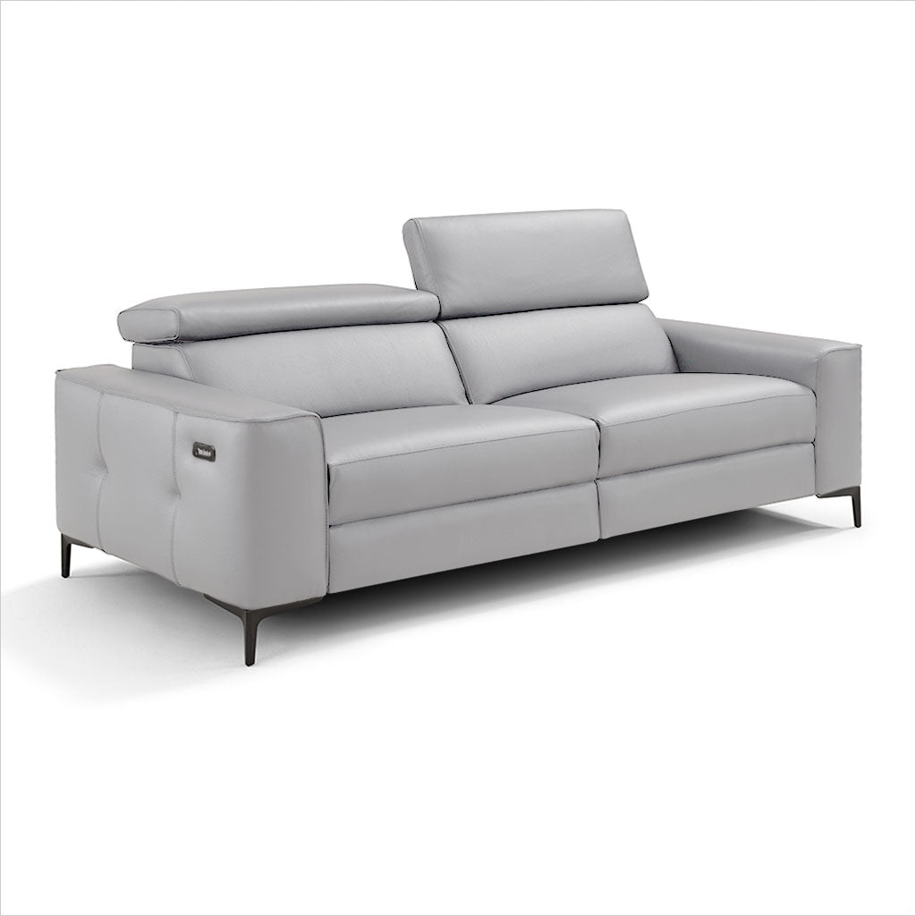 light grey leather recliner sofa