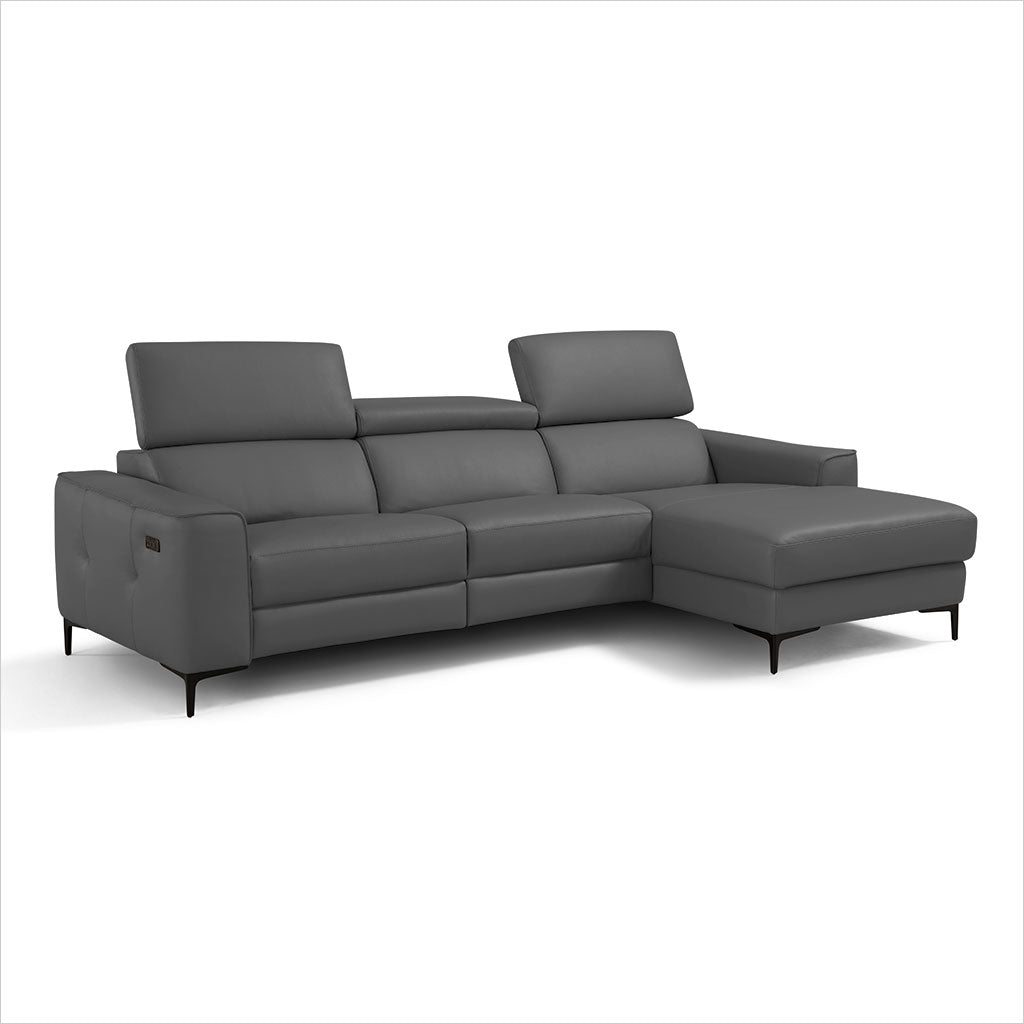 grey leather sectional