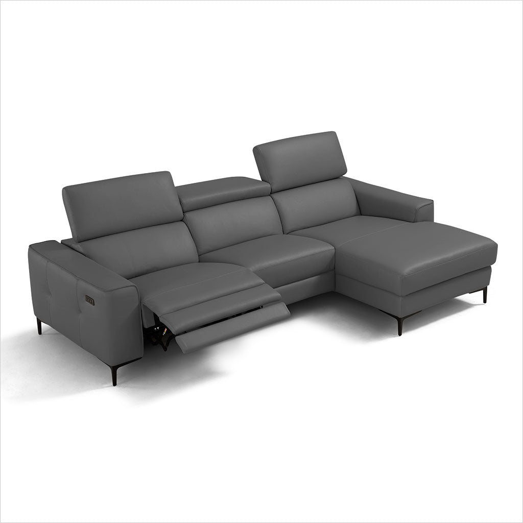 grey leather sectional