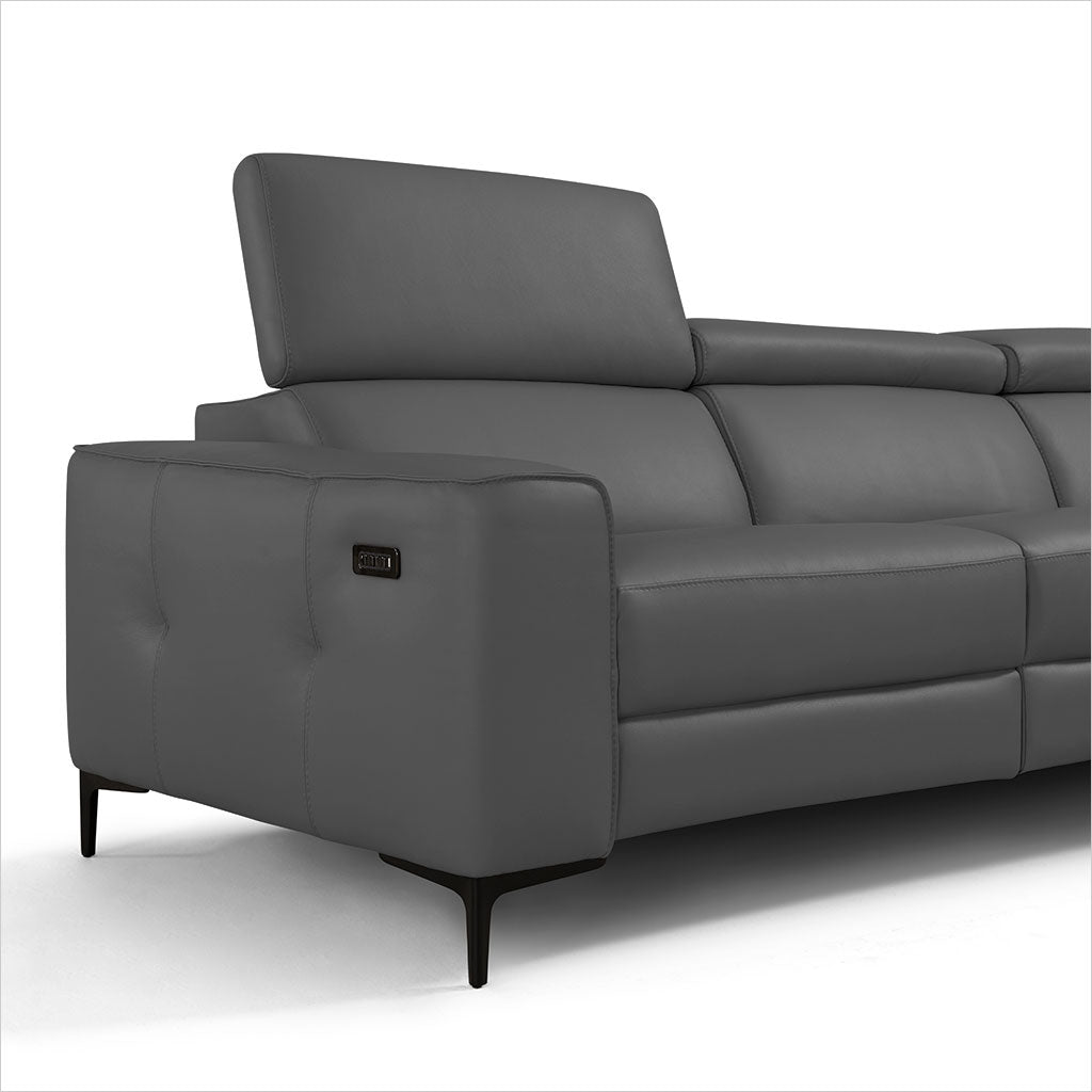 grey leather sectional