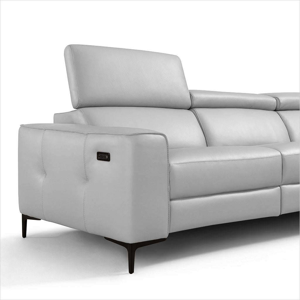 grey leather sectional