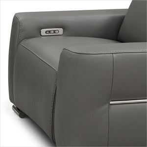 grey leather recliner chair