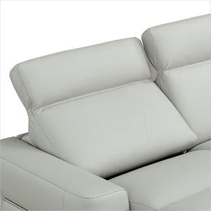 grey leather recliner sofa